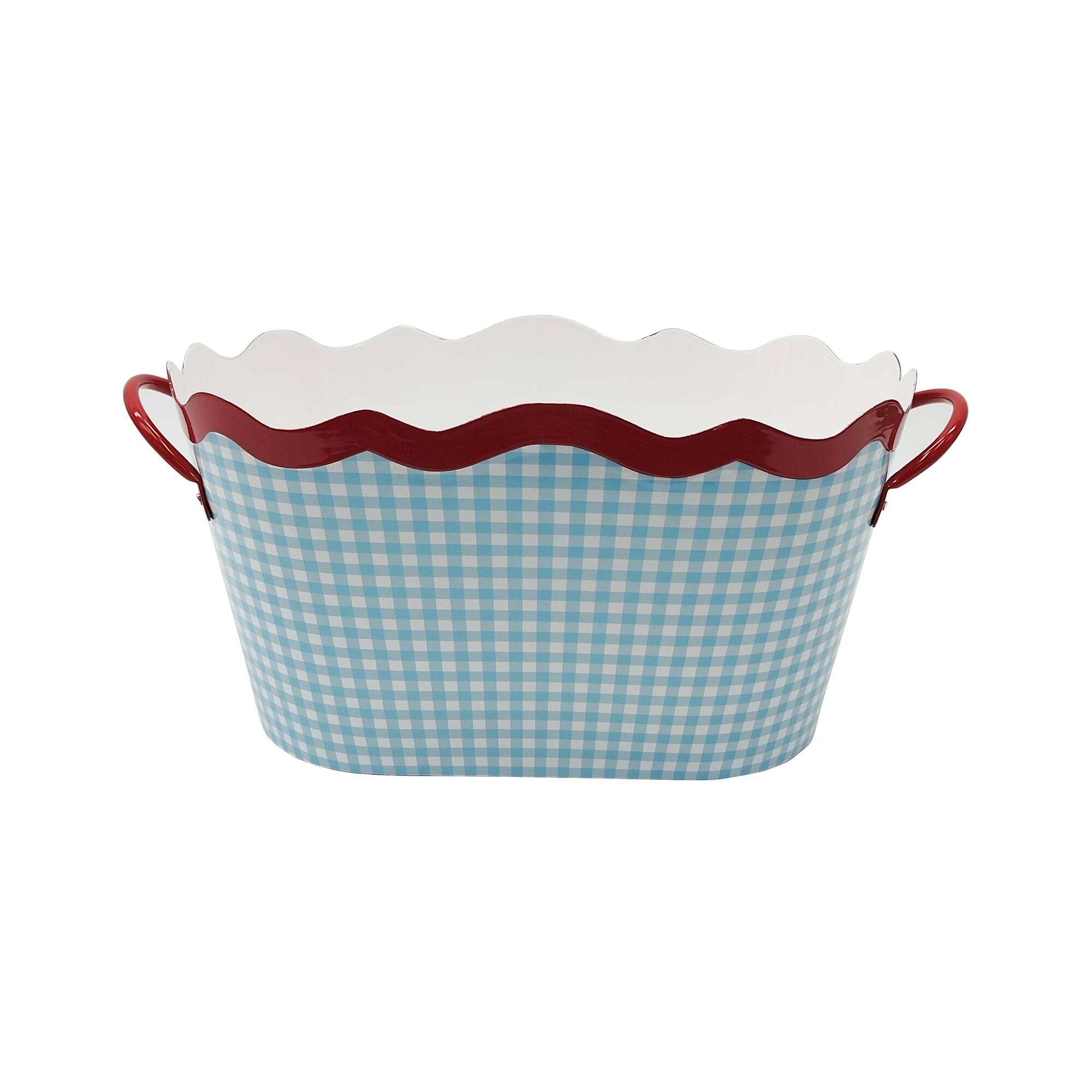 17.25" Blue Gingham Bucket by Celebrate It™